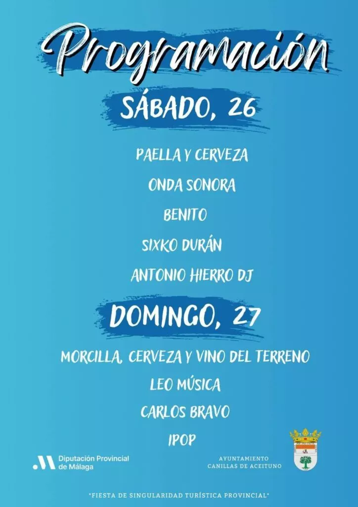canillas de aceituno fiesta de la morcilla y nustra senora virgen de la cabeza 2025 programa actuaciones
