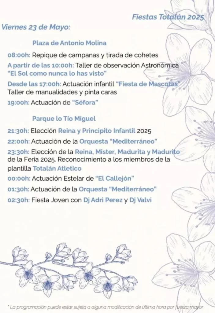 feria de totalan 2025 programa
