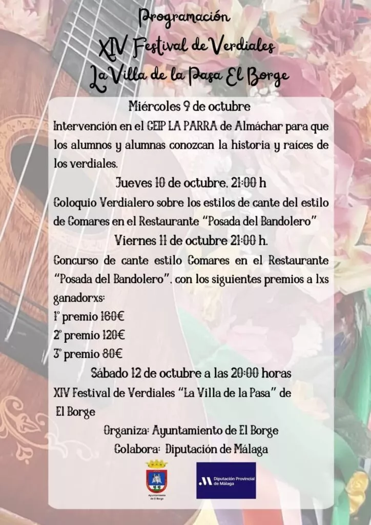 festival verdiales el borge 2024 programacion panda actuaciones
