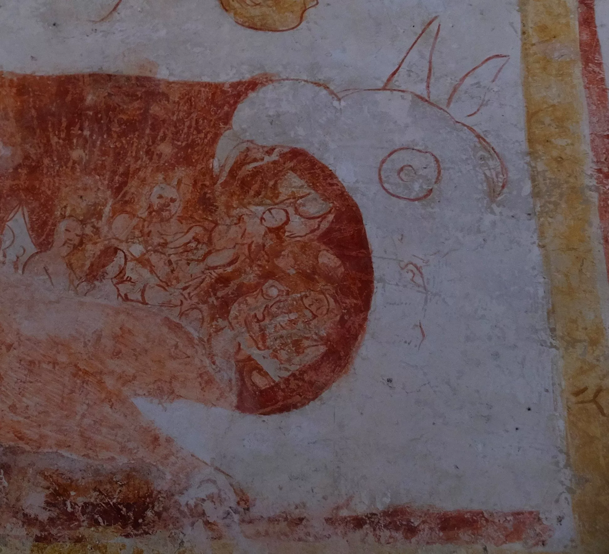 pintura en la iglesia de Benaque el infierno