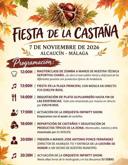 alcaucin fiesta castana 2026 programa actuaciones