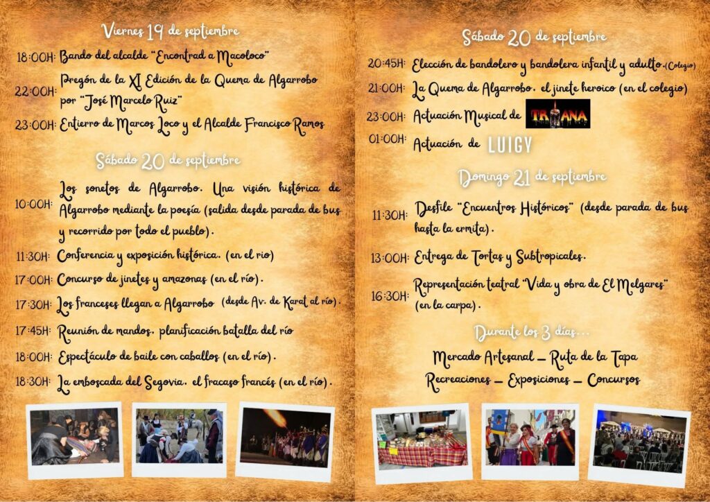 algarrobo quema 2025 programacion