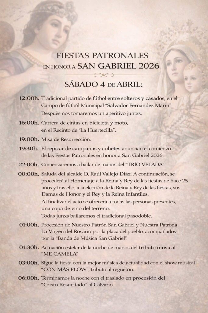 el borge fiestas san gabriel programa conciertos 2026