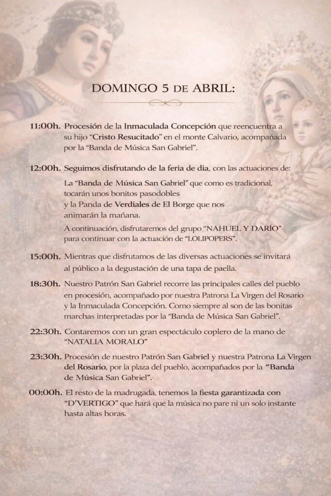 el borge fiestas san gabriel programacion conciertos 2026