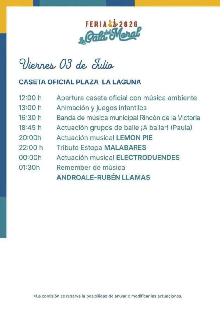 feria cala del moral 2026 programa