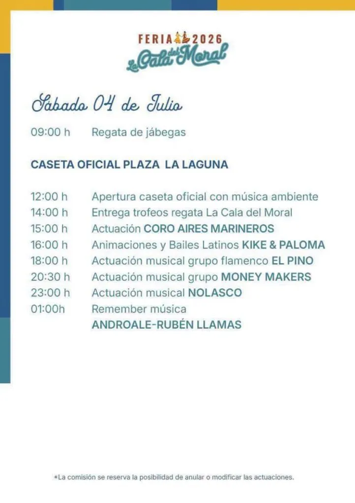 feria cala del moral 2026 programacion