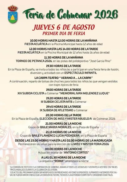 feria de colmenar 2026 programa