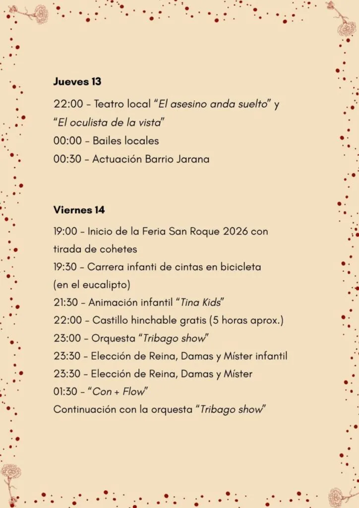 feria de cutar 2026 programa actuaciones