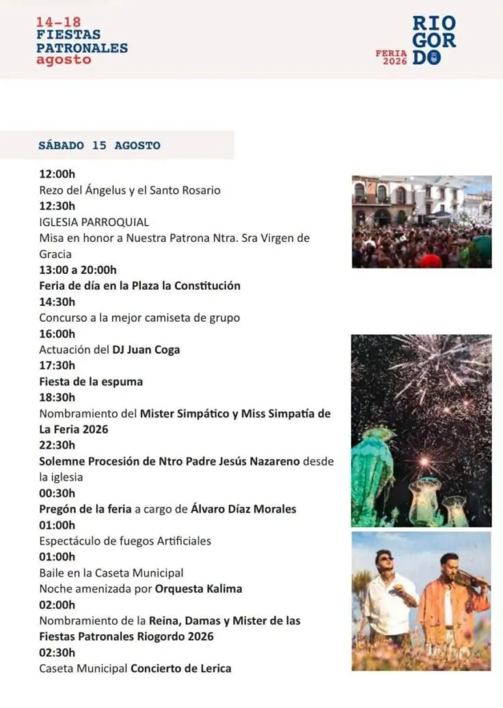 feria de riogordo 2026 actuaciones