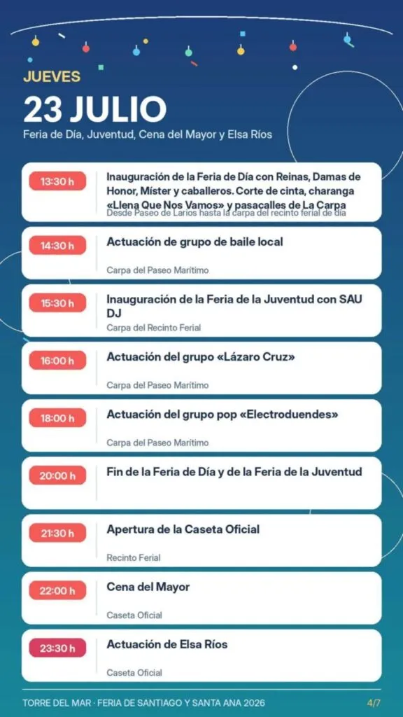 feria de torre del mar programacion 2026
