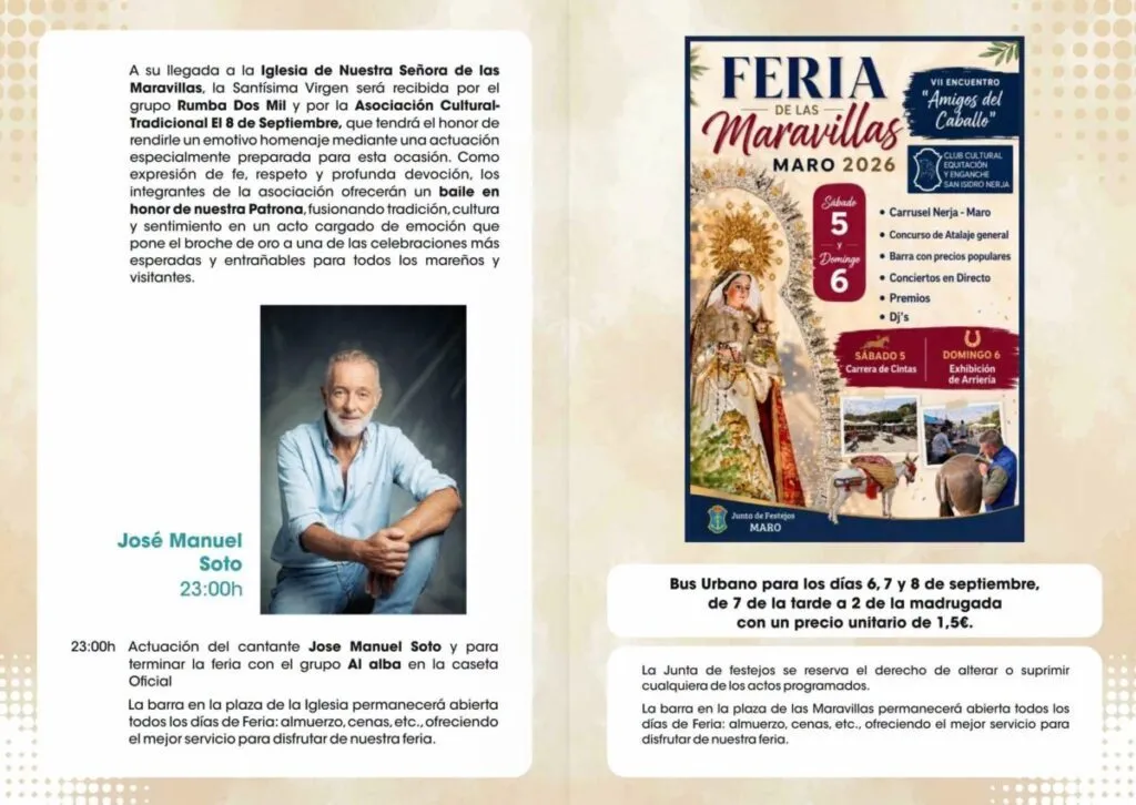 nerja maro feria de las maravillas 2026 programa actuaciones