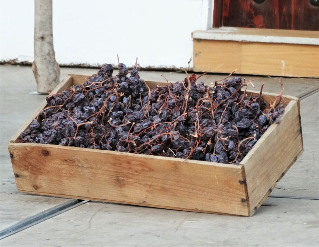 caisse de raisins secs, la pasa en andalousie