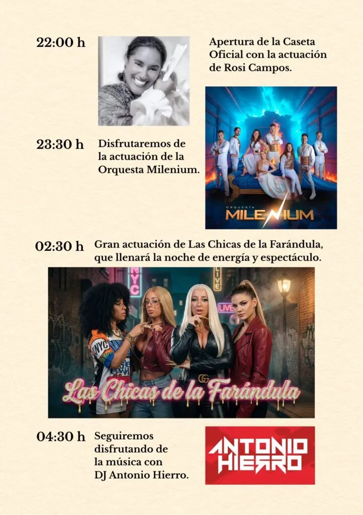 periana feria de san isidro 2026 romeria conciertos