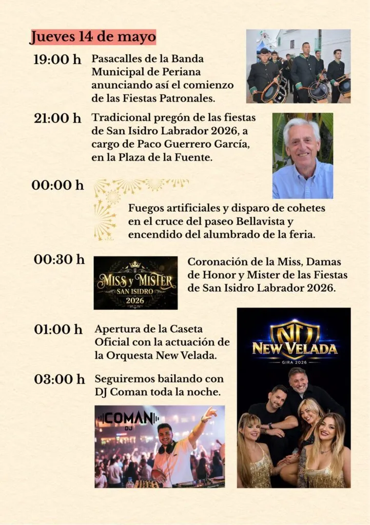periana feria de san isidro 2026 romeria programa