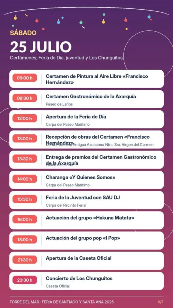 torre del mar fair schedule concerts