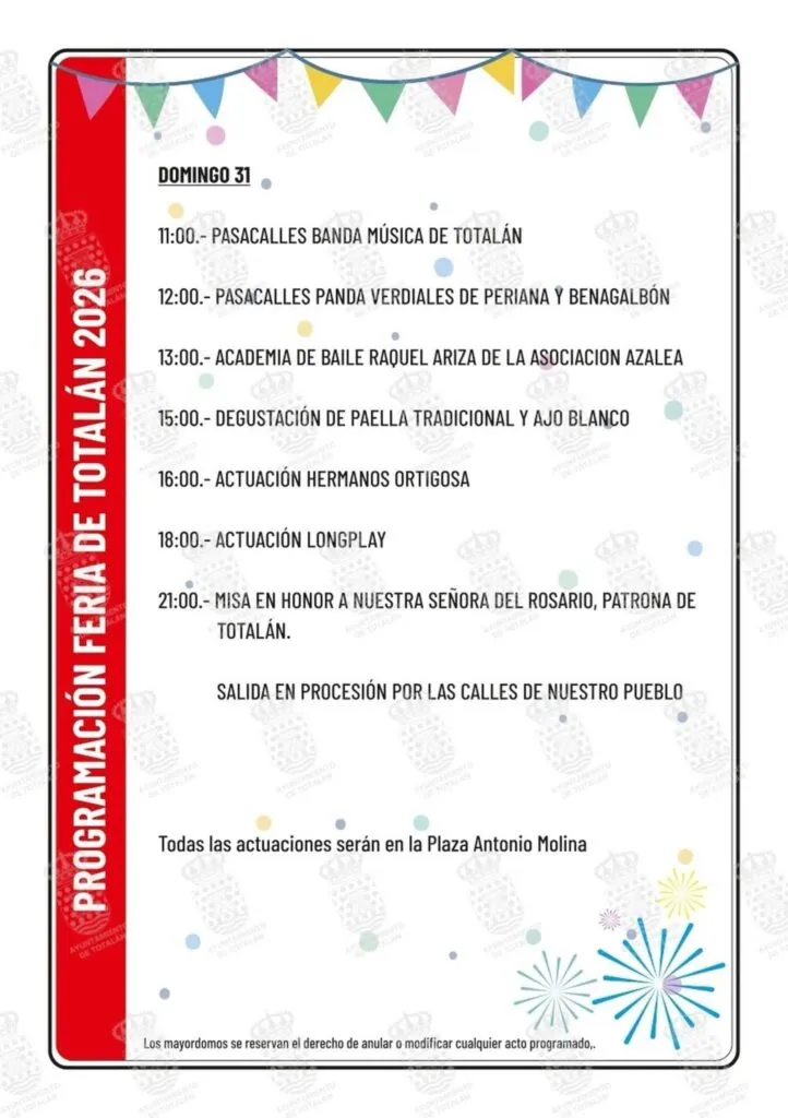 totalan feria 2026 programme