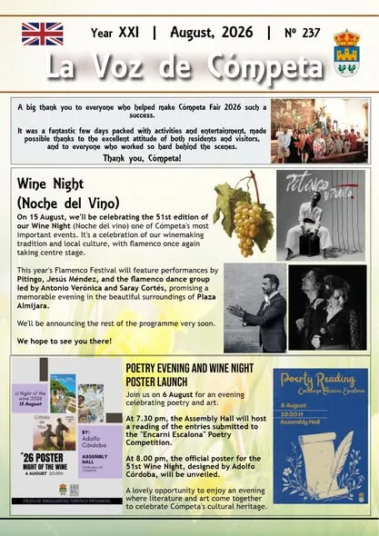 wine night 2026 in competa programme schedule