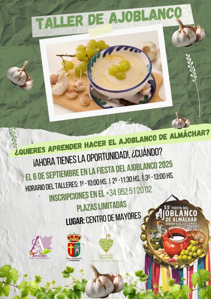fiesta ajoblanco 2025 en almachar taller cocina ajoblanco