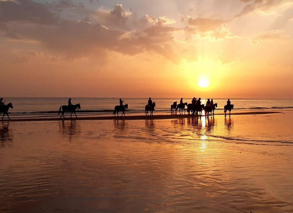 horse riding in andalucia at sunset in vejer de la frontera