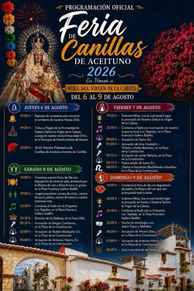 feria de canillas de aceituno 2026 programa actuaciones virgen de la cabeza