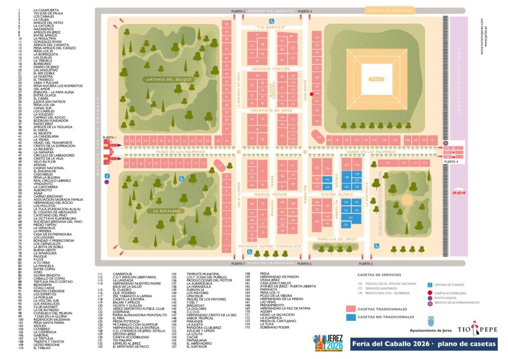 feria caballo de jerez mapa plano del recinto ferial con casetas 2026