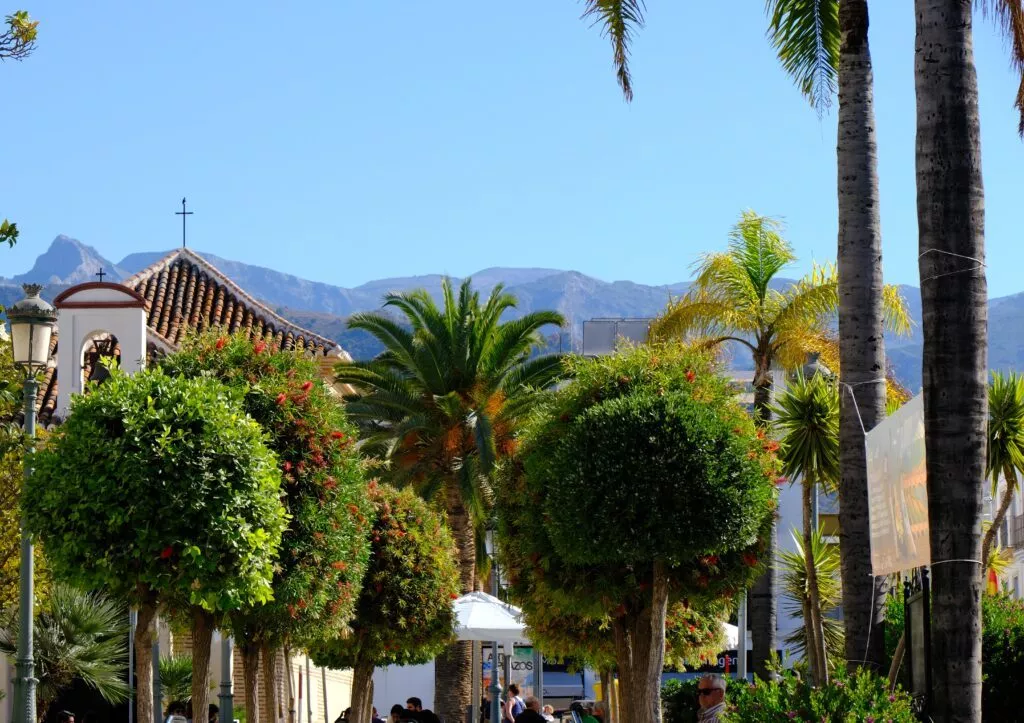 nerja things to see ermita square with restaurants and hermitage