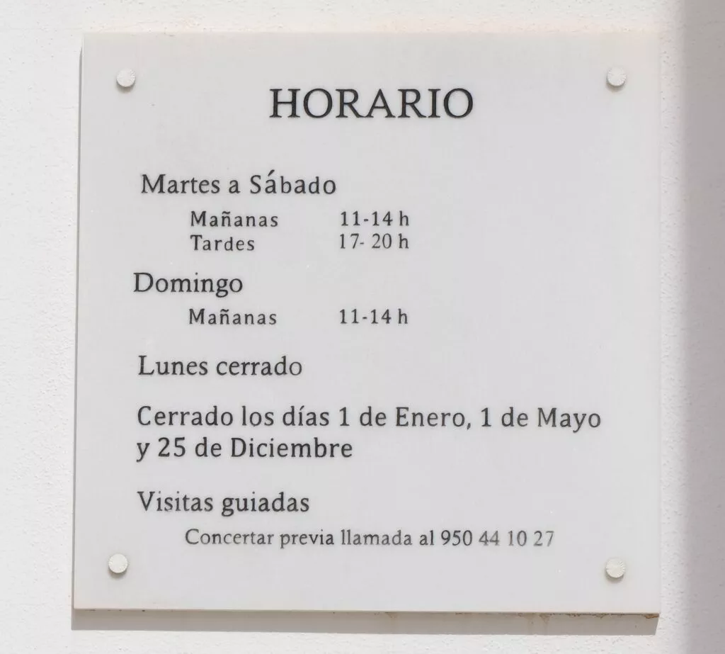 olula del rio museo arte contemporáneo andres garcia ibanez horarios
