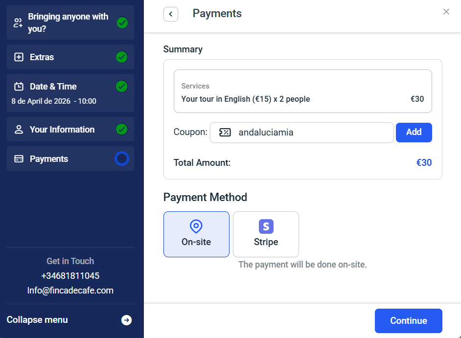 booking visit coffee and tropical plantation almunecar