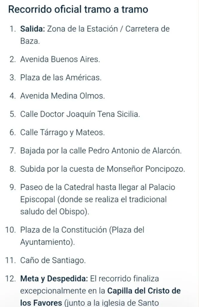 Guadix cascamorras 2026 recorrido