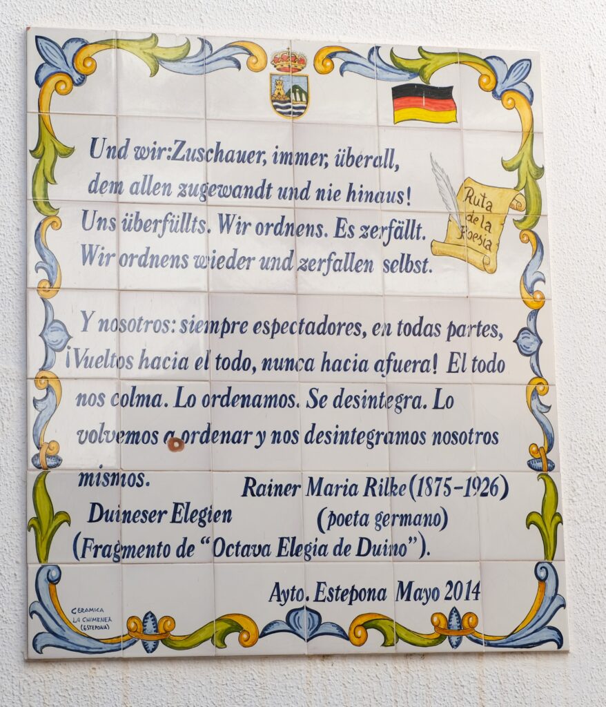 estepona ruta de la poesia poema rainer maria rilke
