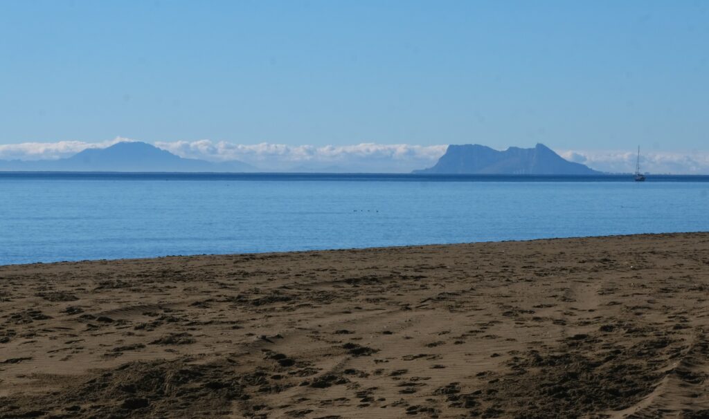 estepona see gibraltar and morocco from the beach